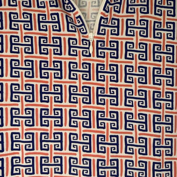 IBKUL Geo Key Long Sleeve Active Top Large Collared Quarter Zip Polo Golf Tennis - Picture 3 of 10